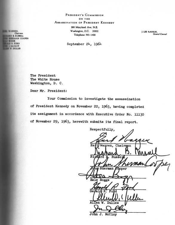 Portrait of United States. Warren Commission