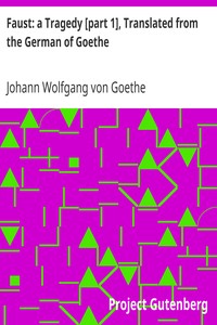 Faust: a Tragedy [part 1], Translated from the German of Goethe by Johann Wolfgang von Goethe