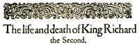 King Richard II by William Shakespeare