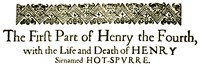 King Henry IV, the First Part by William Shakespeare