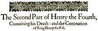 King Henry IV, the Second Part by William Shakespeare