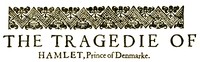 Hamlet, Prince of Denmark by William Shakespeare