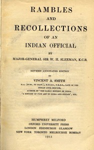 Rambles and Recollections of an Indian Official by W. H. (William Henry) Sleeman