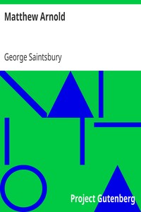 Matthew Arnold by George Saintsbury