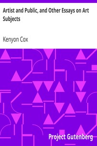 Artist and Public, and Other Essays on Art Subjects by Kenyon Cox
