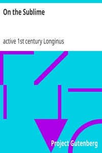 On the Sublime by active 1st century Longinus