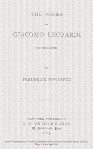 The Poems of Giacomo Leopardi by Giacomo Leopardi