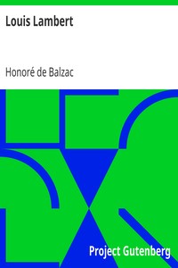Louis Lambert by Honoré de Balzac