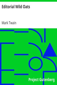 Editorial Wild Oats by Mark Twain
