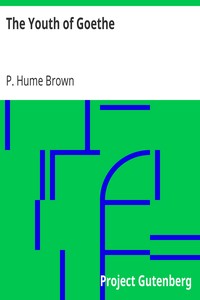 The Youth of Goethe by P. Hume (Peter Hume) Brown