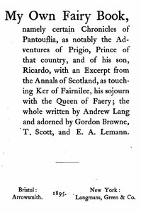 Prince Prigio
From "His Own Fairy Book" by Andrew Lang