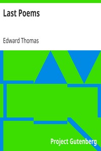 Last Poems by Edward Thomas
