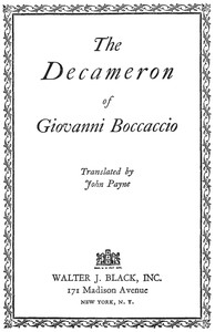 The Decameron of Giovanni Boccaccio by Giovanni Boccaccio