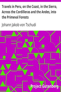 Travels in Peru, on the Coast, in the Sierra, Across the Cordilleras and the Andes, into the Primeval Forests by Johann Jakob von Tschudi