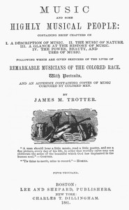 Music and Some Highly Musical People by James M. Trotter