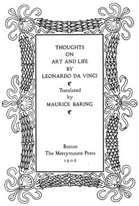 Thoughts on Art and Life by da Vinci Leonardo