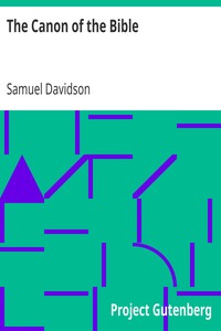 The Canon of the Bible by Samuel Davidson