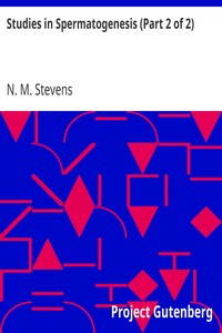 Studies in Spermatogenesis (Part 2 of 2) by N. M. (Nettie Maria) Stevens