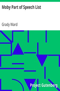 Moby Part of Speech List by Grady Ward
