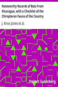 Noteworthy Records of Bats From Nicaragua, with a Checklist of the Chiropteran Fauna of the Country by J. Knox Jones