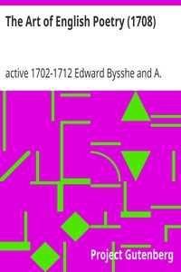 The Art of English Poetry (1708) by Edward Bysshe