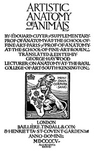 Artistic Anatomy of Animals by Édouard Cuyer