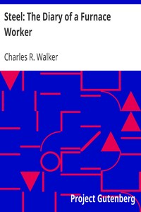 Steel: The Diary of a Furnace Worker by Charles R. (Charles Rumford) Walker