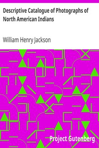 Descriptive Catalogue of Photographs of North American Indians by William Henry Jackson