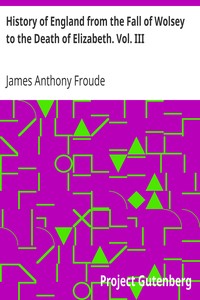 History of England from the Fall of Wolsey to the Death of Elizabeth. Vol. III by James Anthony Froude