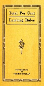 Total Per Cent Lambing Rules by Thomas Boylan