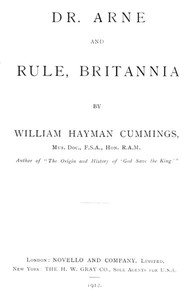 Dr. Arne and Rule, Britannia by William Hayman Cummings