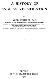 A History of English Versification by J. (Jakob) Schipper
