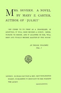 Mrs. Severn: A Novel, Vol. 1 (of 3) by Mary Elizabeth Carter