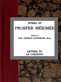 Letters to an Unknown by Prosper Mérimée