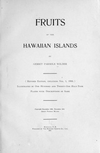 Fruits of the Hawaiian Islands by Gerrit Parmile Wilder