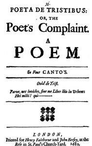 Poeta de Tristibus; Or, The Poet's Complaint by Anonymous