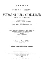 Report on the Radiolaria Collected by H.M.S. Challenger During the Years 1873-1876, First Part: Porulosa (Spumellaria and Acantharia)
Report on the Scientific Results of the Voyage of H.M.S. Challenger During the Years 1873-76, Vol. XVIII by Ernst Haeckel
