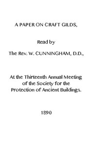 Craft Gilds by W. (William) Cunningham