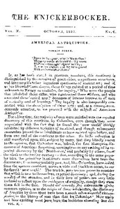 The Knickerbocker, Vol. 10, No. 4, October 1837 by Various