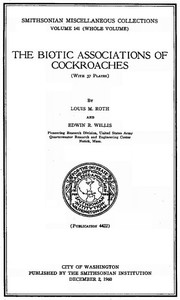 The Biotic Associations of Cockroaches by Louis M. (Louis Marcus) Roth