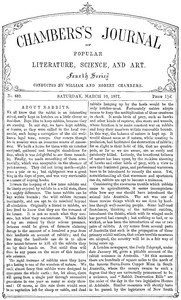 Chambers's Journal of Popular Literature, Science, and Art, No. 689
March 10, 1877 by Various
