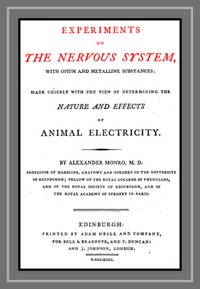 Experiments on the Nervous System with Opium and Metalline Substances
Made Chiefly with the View of Determining the Nature and Effects of Animal Electricity by Alexander Monro