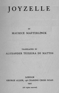 Joyzelle by Maurice Maeterlinck