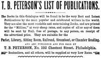 T. B. Peterson's List of Publications (1857) by Pa.) T.B. Peterson & Brothers (Philadelphia