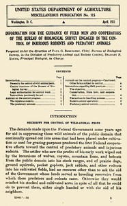 Information for the Guidance of Field Men and Cooperators of the Bureau of Biological Survey Engaged in the Control of Injurious Rodents and Predatory Animals by Paul G. (Paul Goodwin) Redington