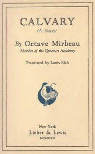 Calvary: A Novel by Octave Mirbeau