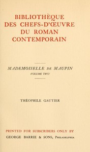 Mademoiselle de Maupin, Volume 2 (of 2) by Théophile Gautier