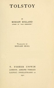 Tolstoy by Romain Rolland
