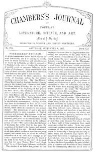 Chambers's Journal of Popular Literature, Science, and Art, No. 715
September 8, 1877 by Various