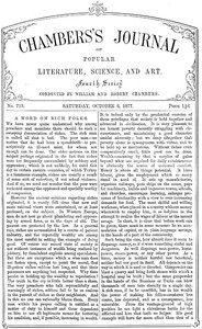 Chambers's Journal of Popular Literature, Science, and Art, No. 719
October 6, 1877 by Various